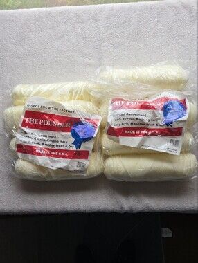 The Pounder, Mill End Assortment, Acrylic Knitting Yarn - Cream (6-Pack)